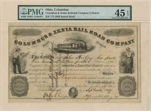 Columbus and Xenia Rail Road Co. - Stock Certificate